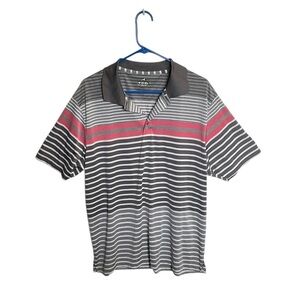 AX AHEAD EXTREME MENS GRAY AND PINK RED STRIPES SIZE LARGE